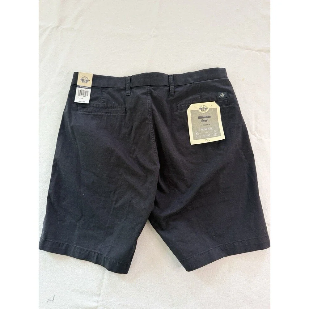 Dockers Ultimate Supreme Flex Black Chino Shorts 34 9” NWT